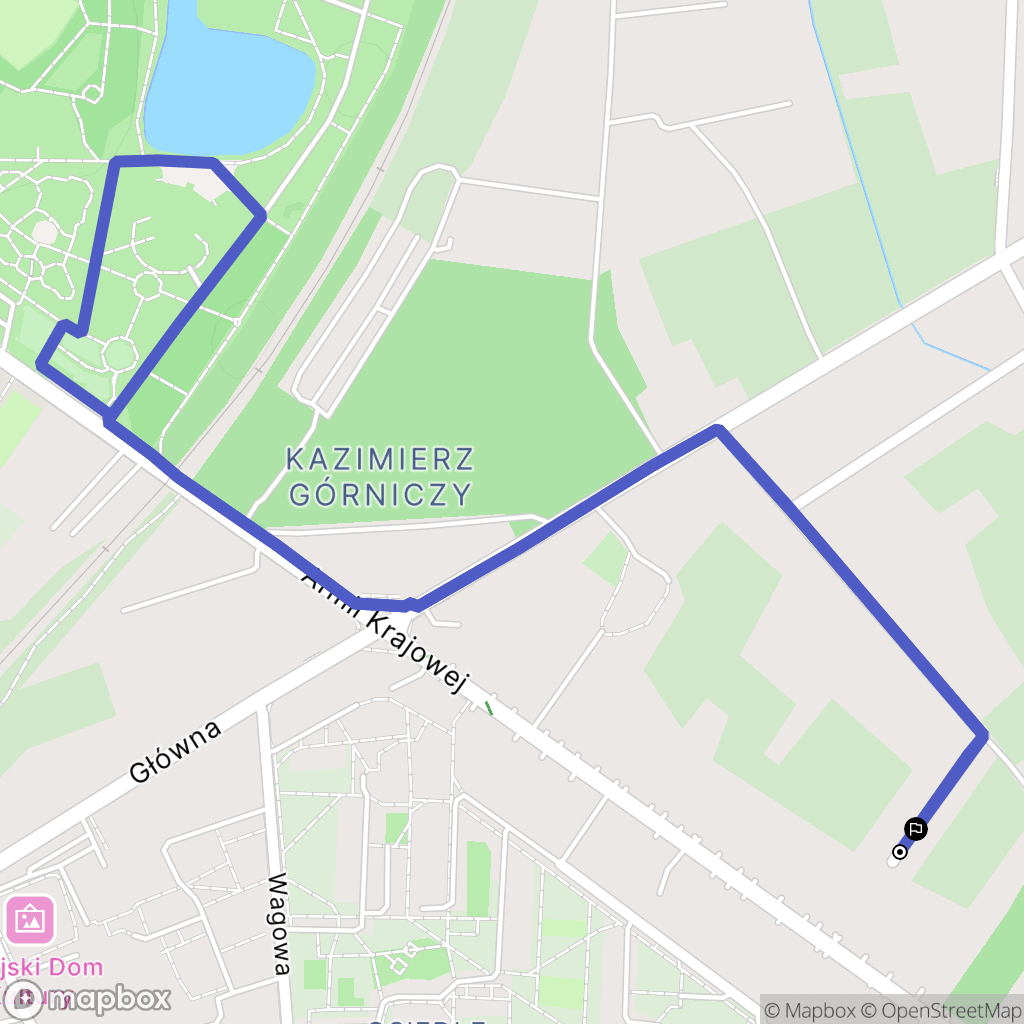Sosnowiec: mapa trasy - Poland
