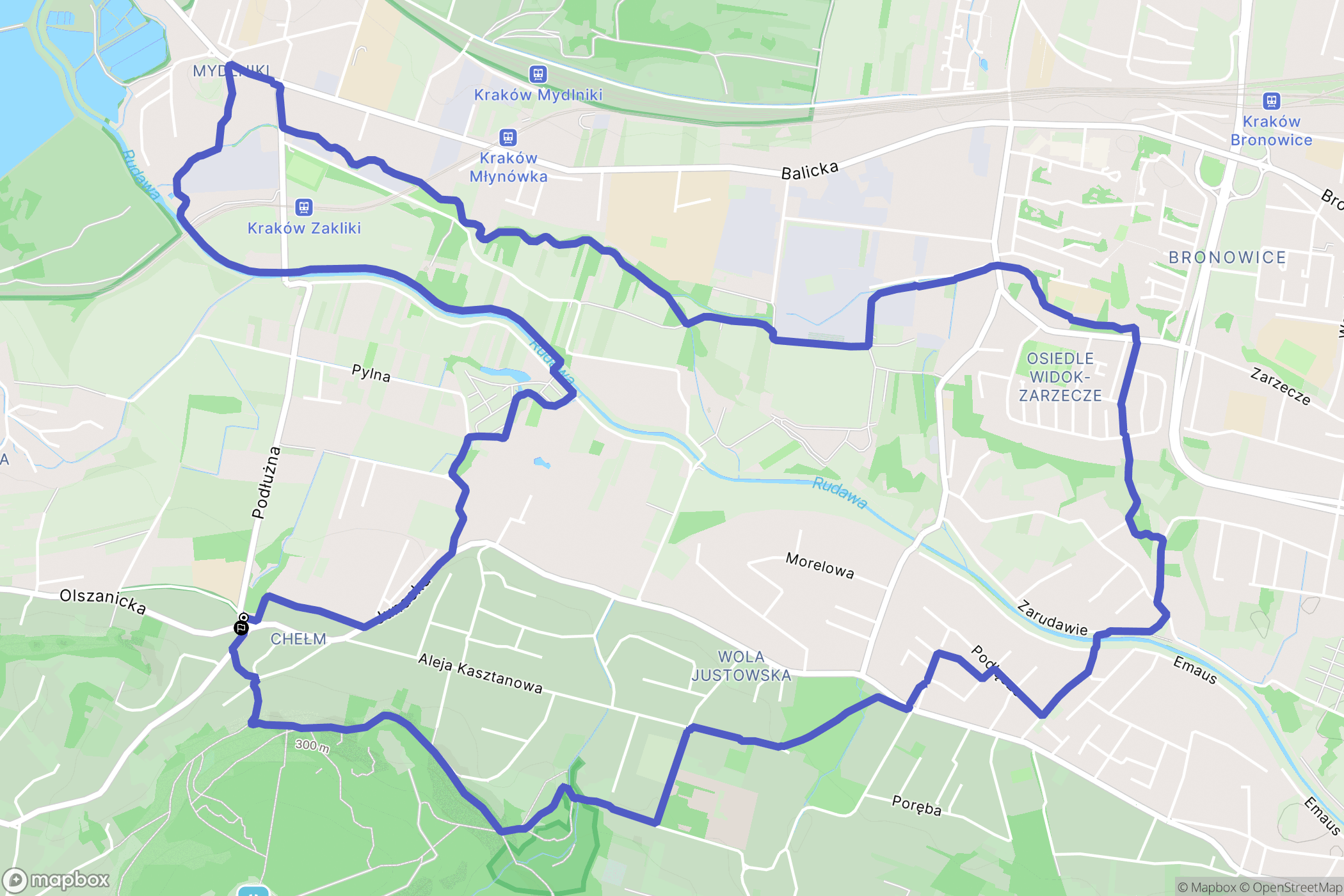 Kraków: mapa trasy - Poland