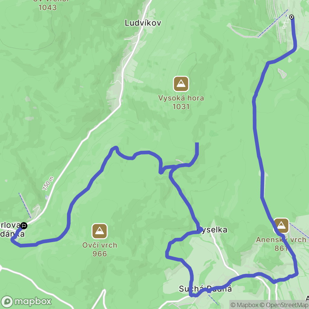 Vrbno pod Pradědem: mapa trasy - Czechia