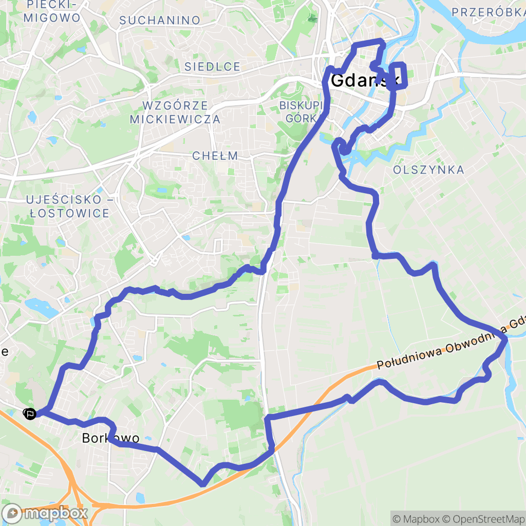 Kowale: mapa trasy - Poland