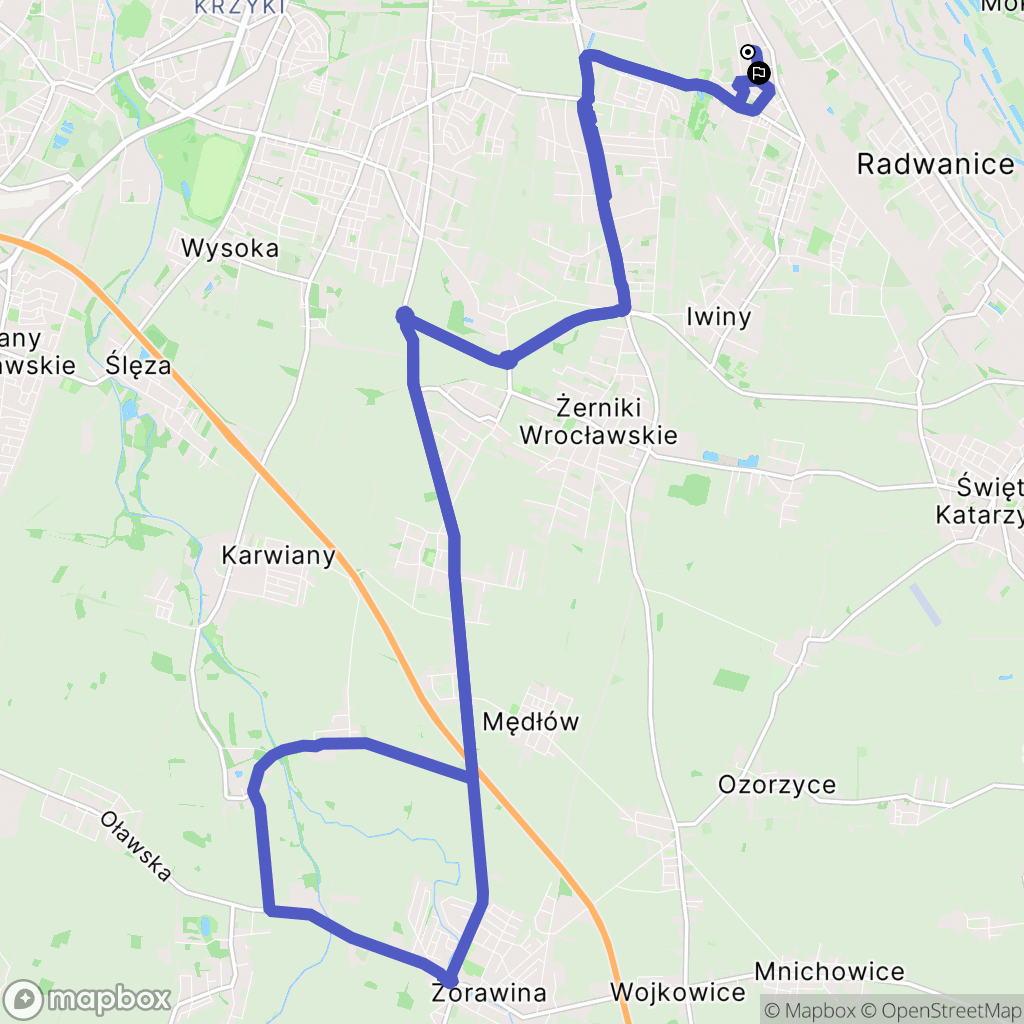 Wrocław: mapa trasy - Poland