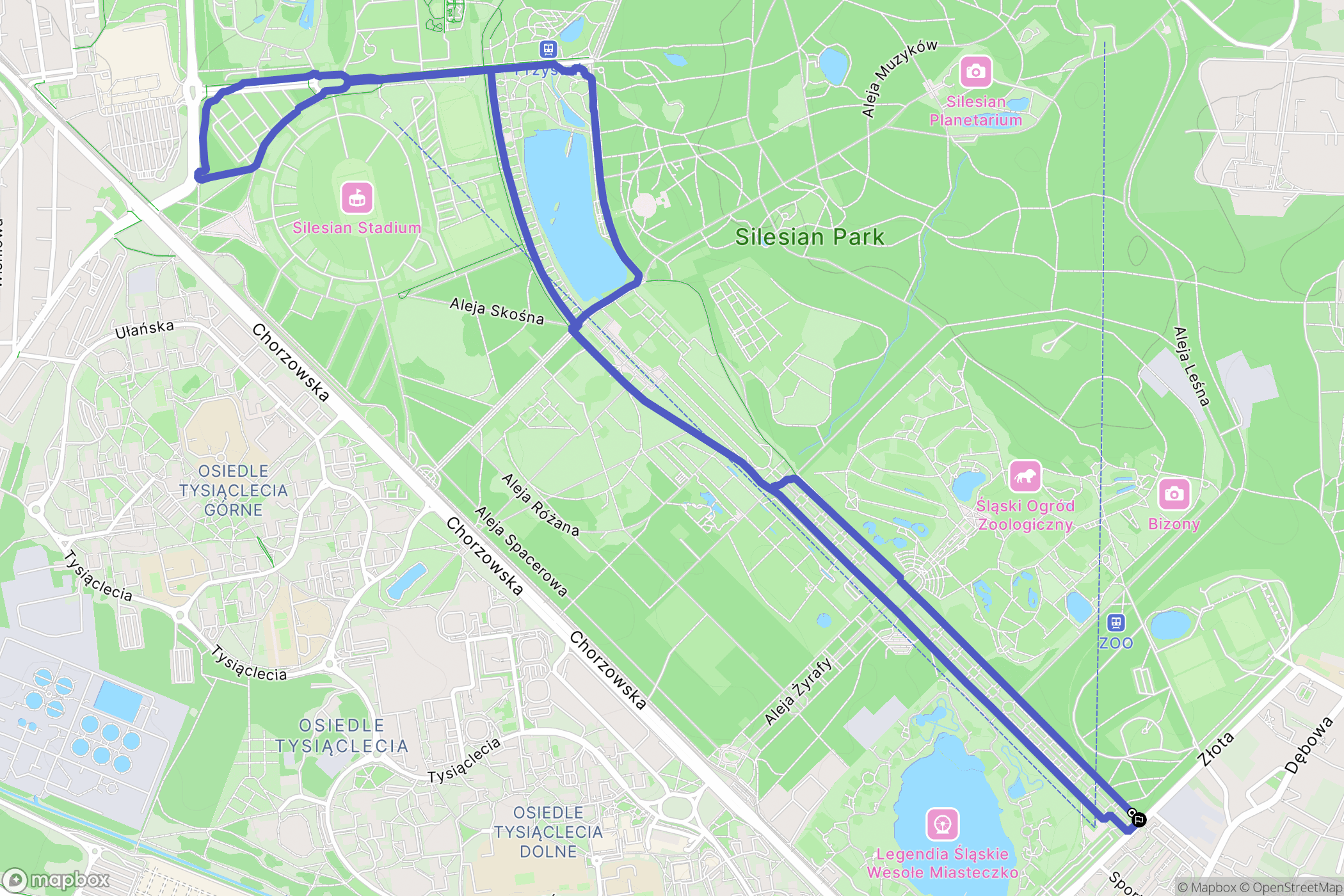 Katowice: mapa trasy - Poland