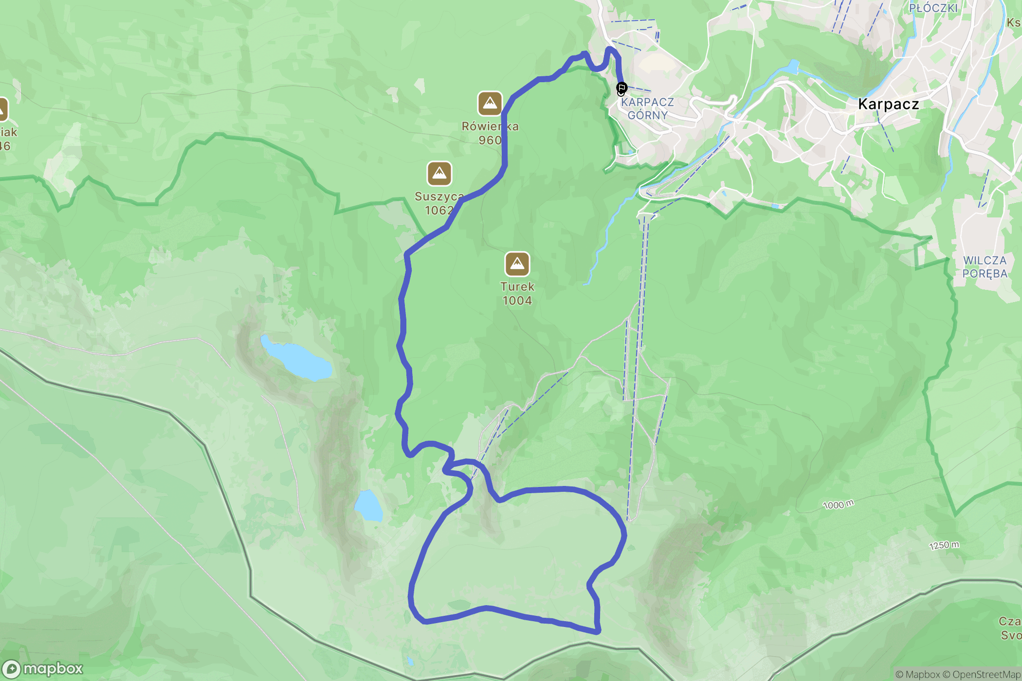 Karpacz: mapa trasy - Poland