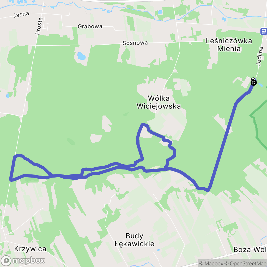 Jedlina: mapa trasy - Poland