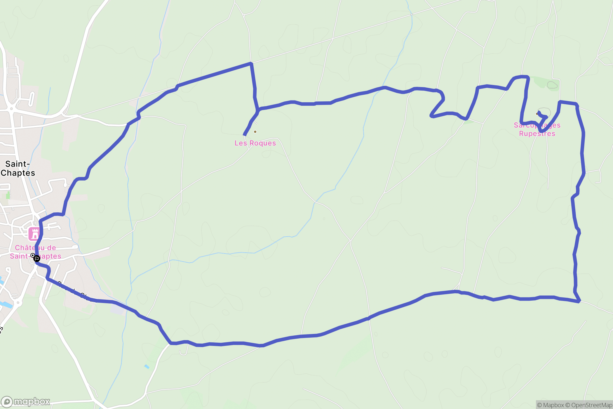 Saint-Chaptes : carte du parcours de randonnée - France