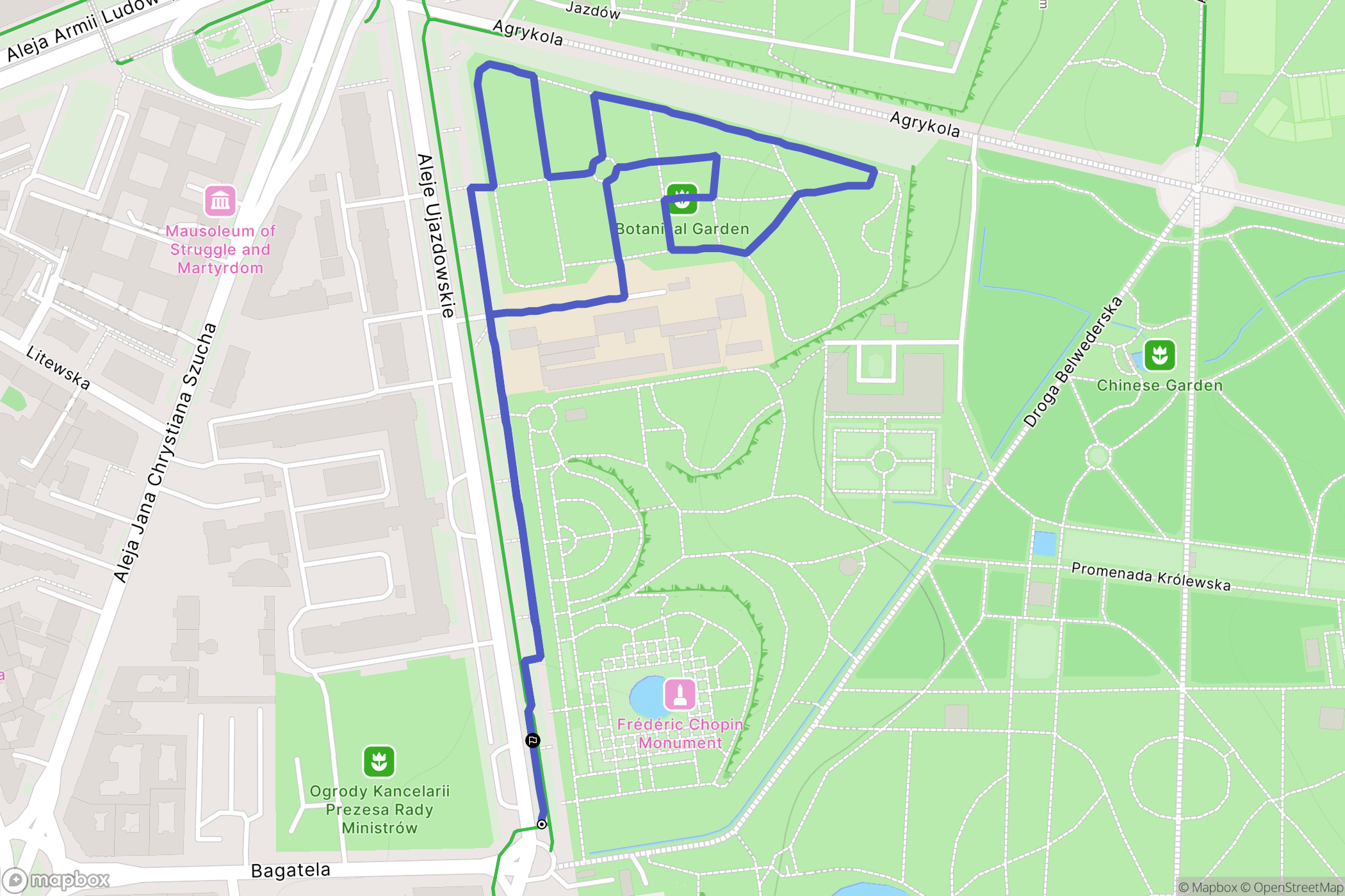 Warszawa: mapa trasy - Poland