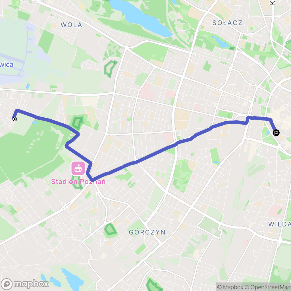 Poznań: mapa trasy - Poland