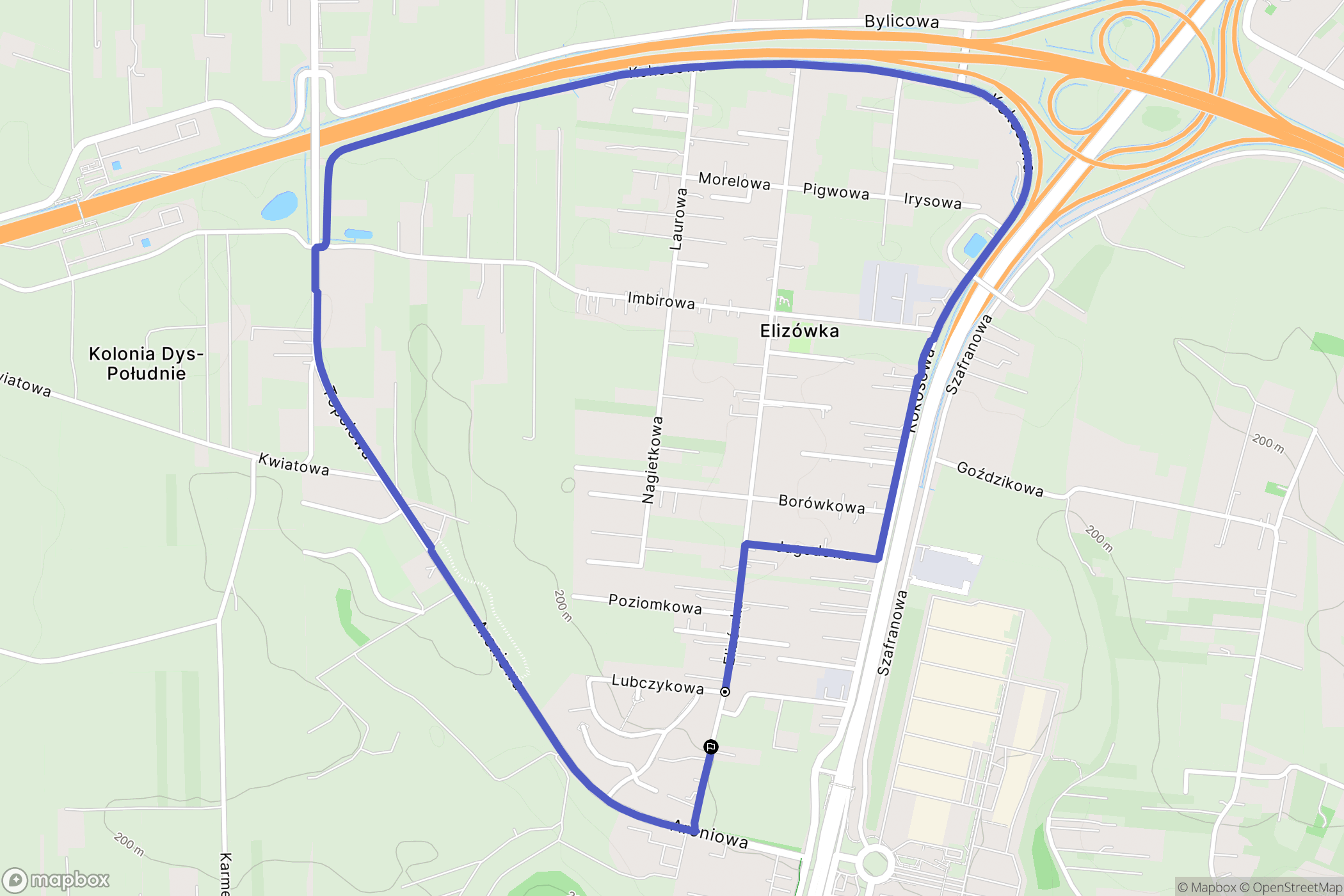 Elizówka: mapa trasy - Poland