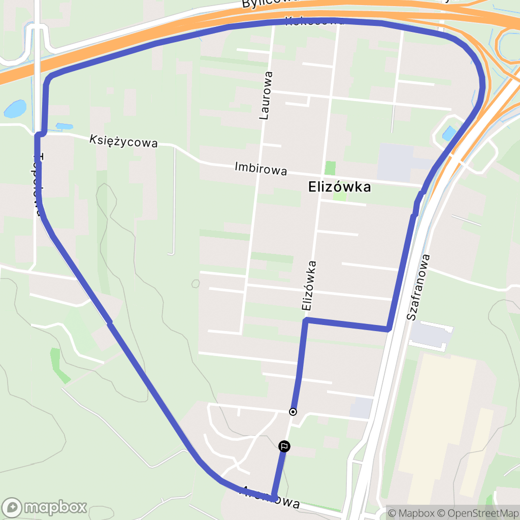 Elizówka: mapa trasy - Poland