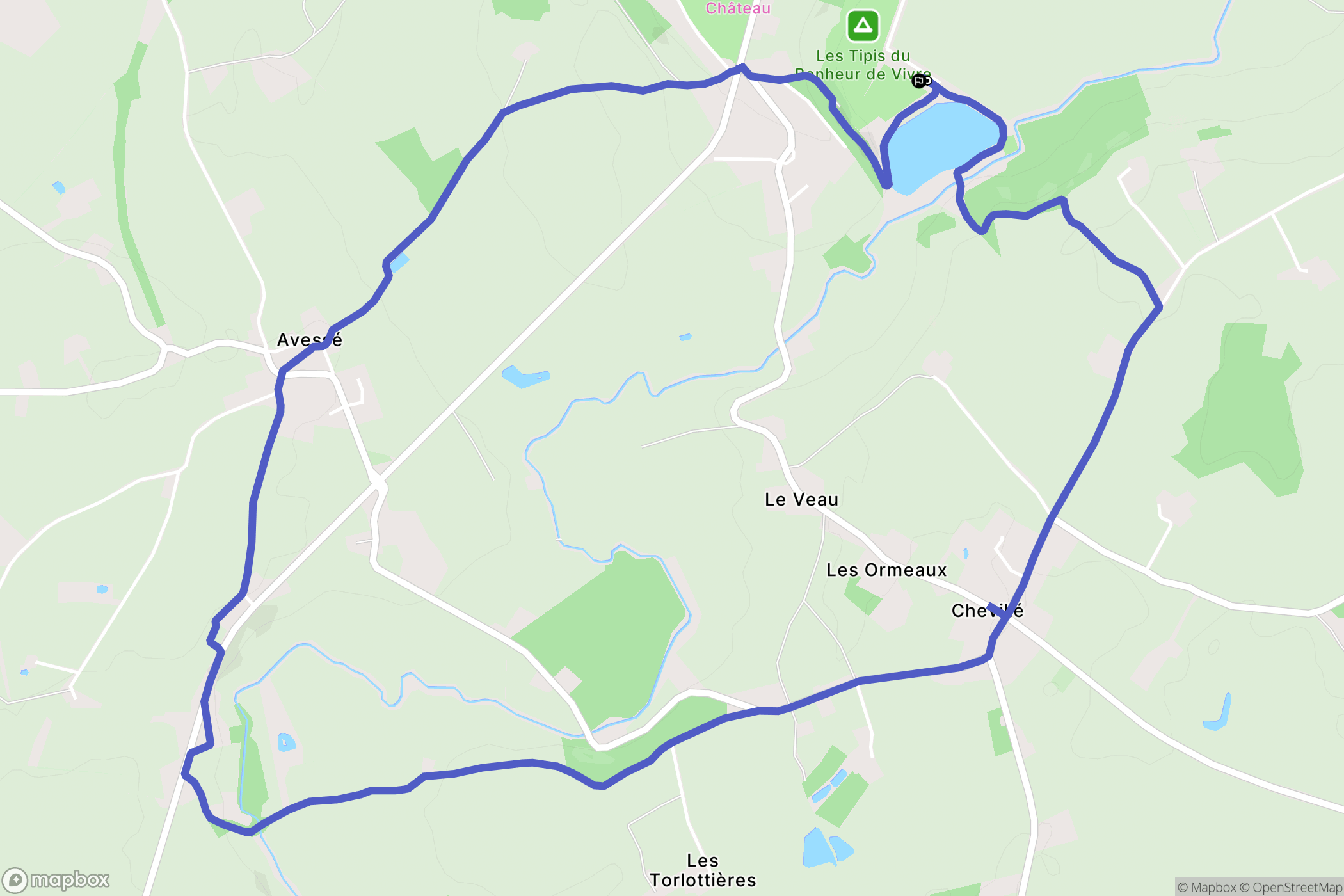 Brulon : carte du parcours de randonnée - France