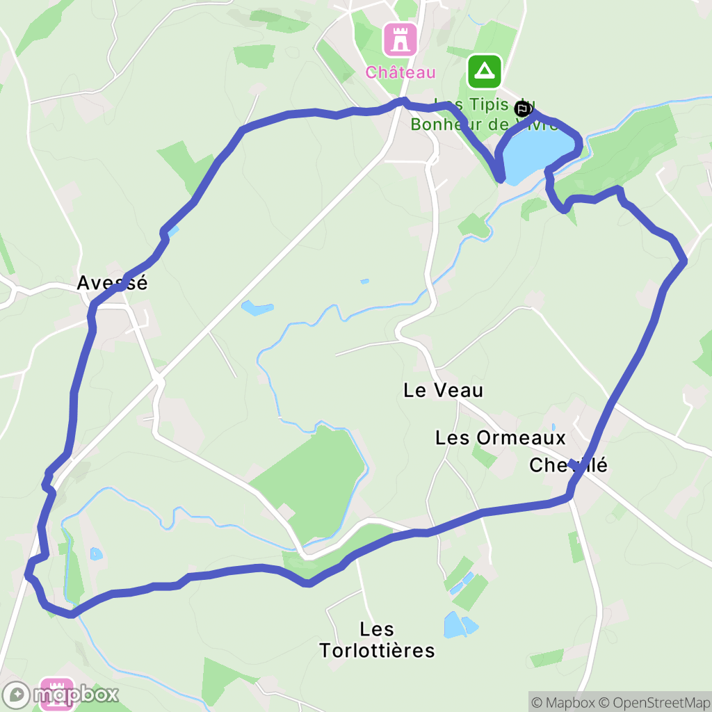 Brulon : carte du parcours de randonnée - France