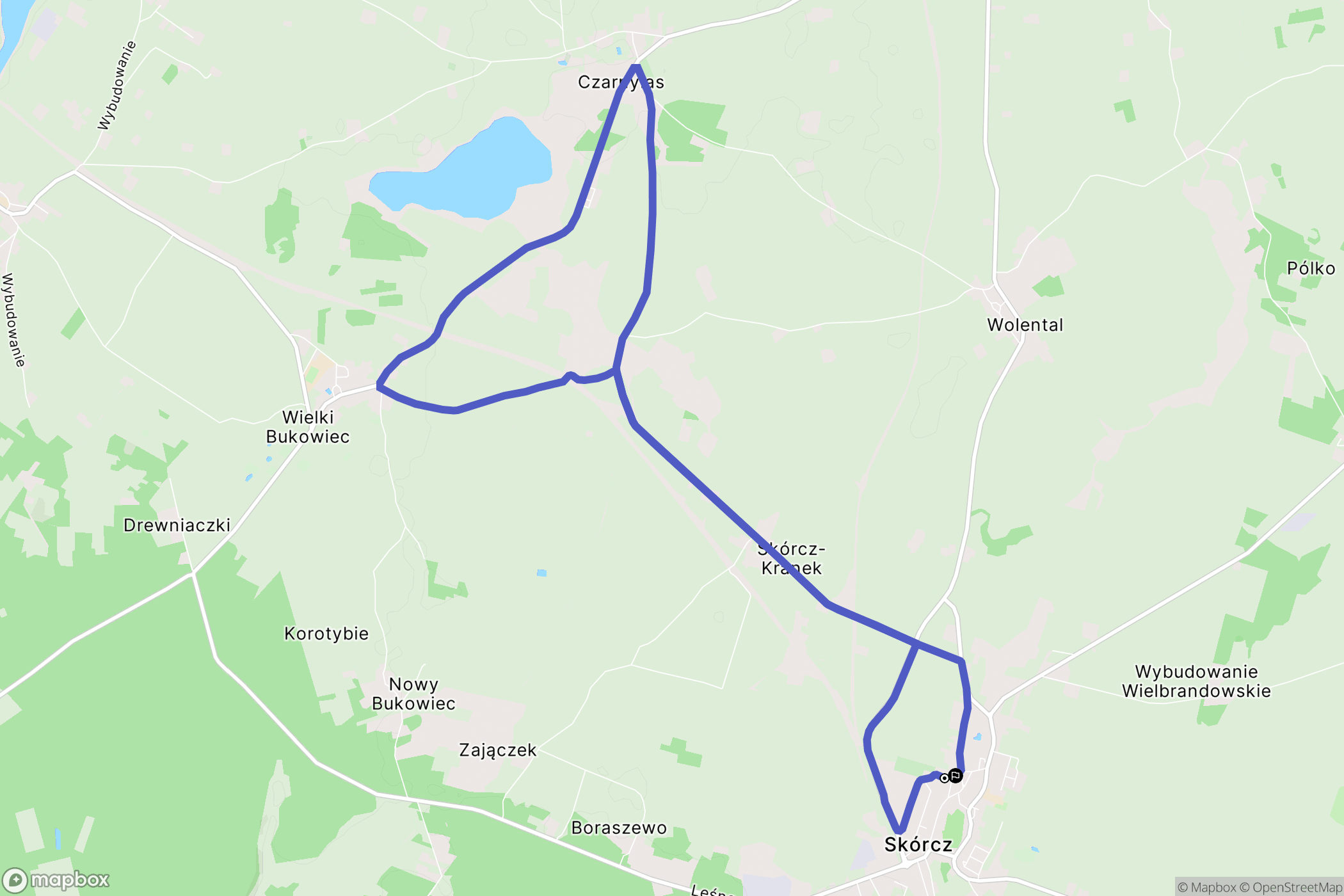 Skórcz: mapa trasy - Poland