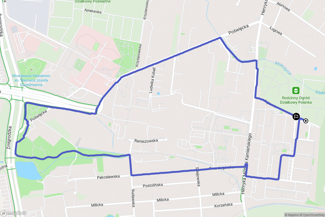 Wrocław: mapa trasy - Poland