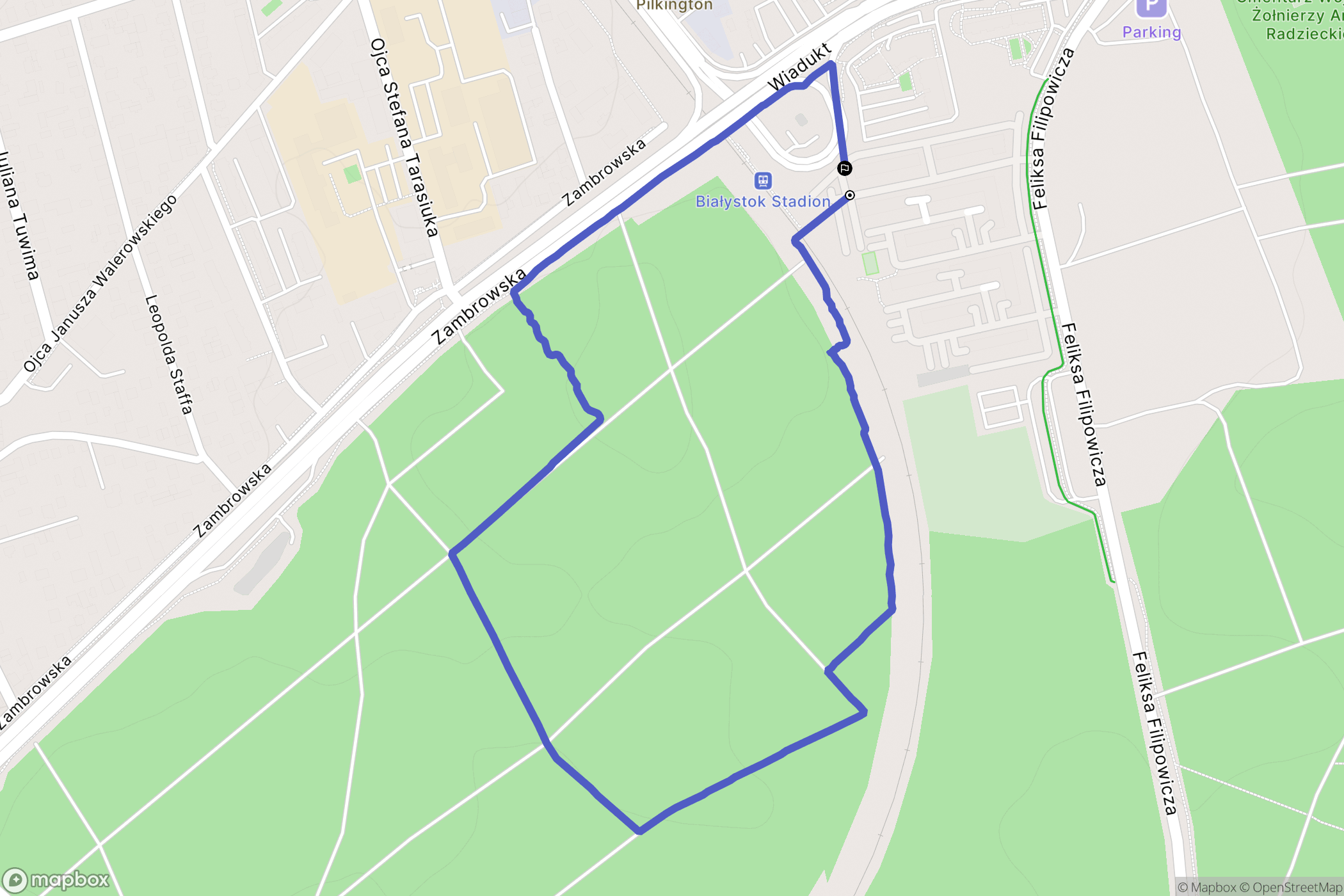 Białystok: mapa trasy - Poland