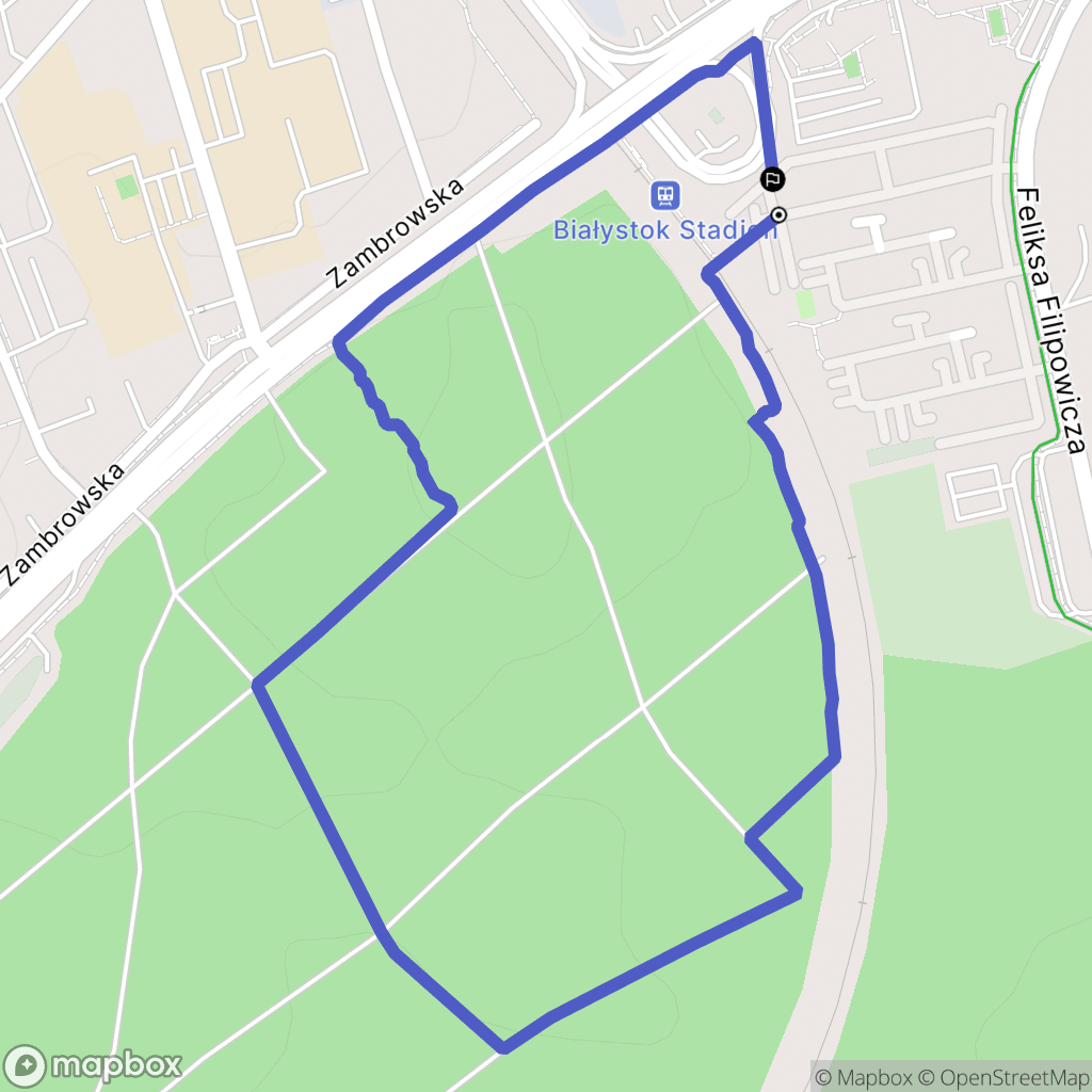 Białystok: mapa trasy - Poland