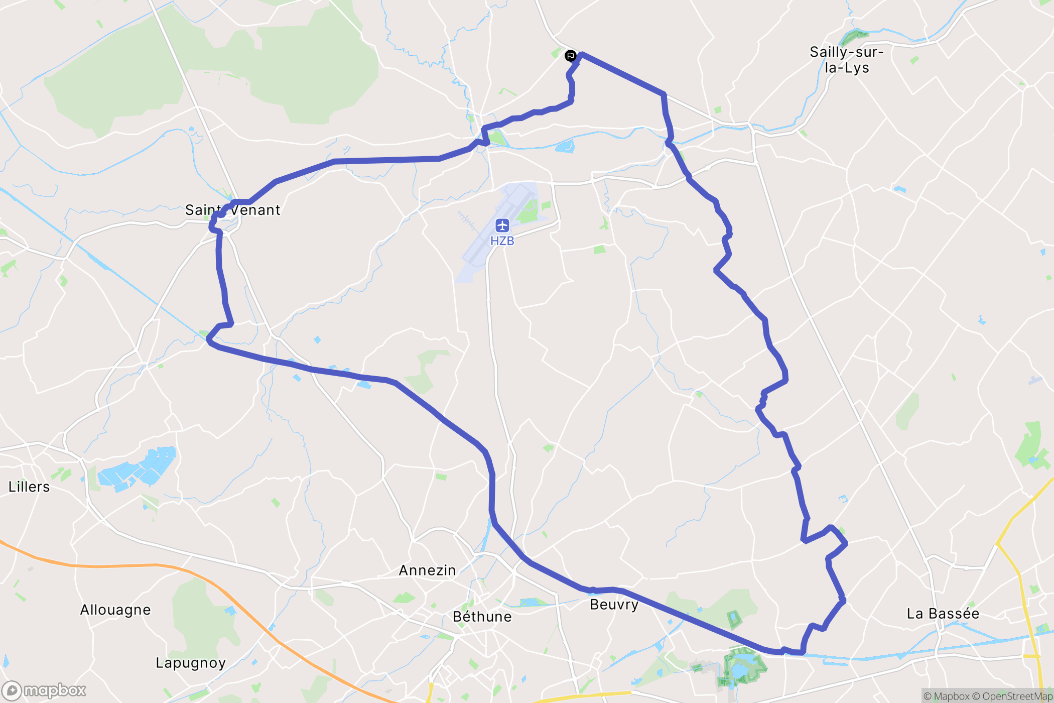 Neuf-Berquin : carte du parcours de randonnée - France