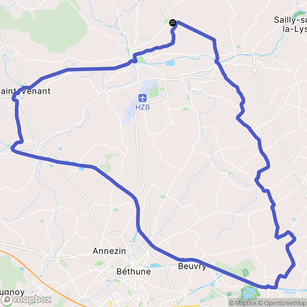 Neuf-Berquin : carte du parcours de randonnée - France