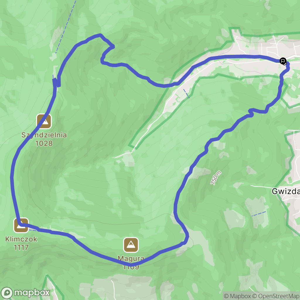 Bystra: mapa trasy - Poland