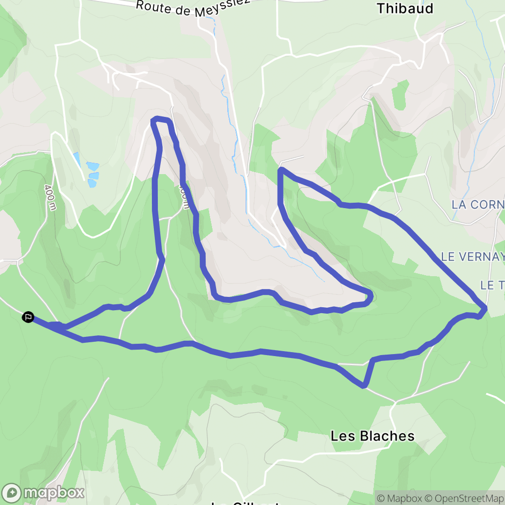 Cour-et-Buis : carte du parcours de randonnée - France