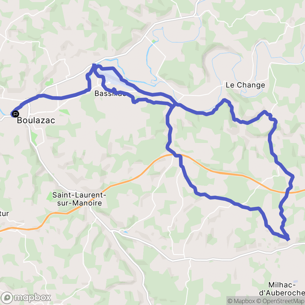 Boulazac Isle Manoire : carte du parcours de randonnée - France