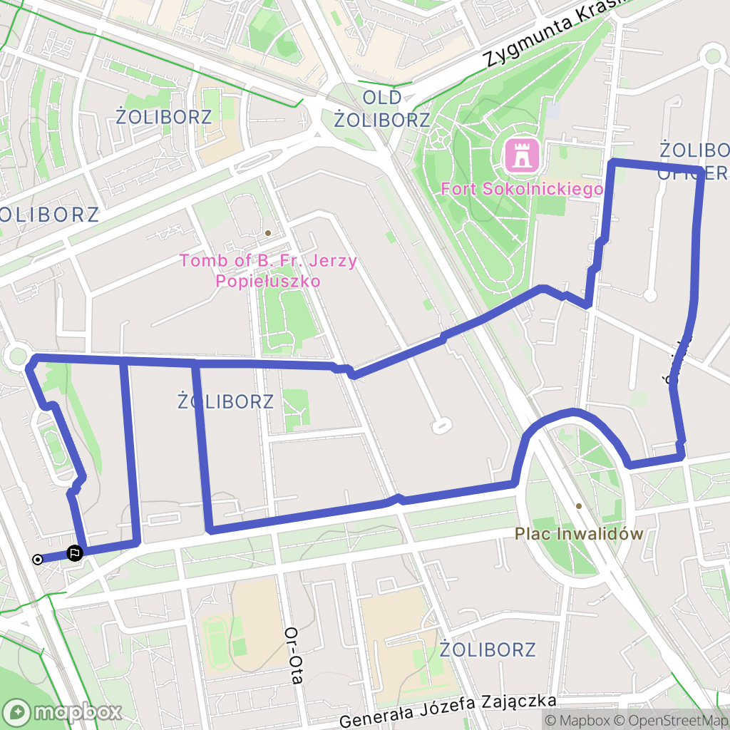 Warszawa: mapa trasy - Poland