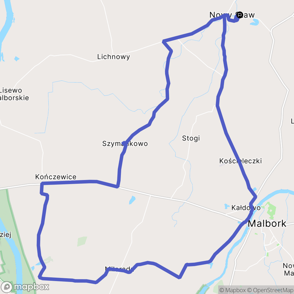 Nowy Staw: mapa trasy - Poland