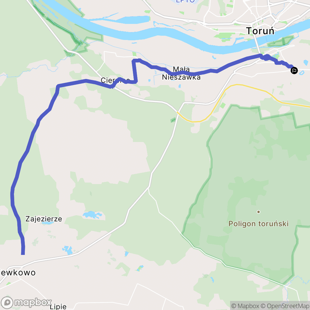 Toruń: mapa trasy - Poland