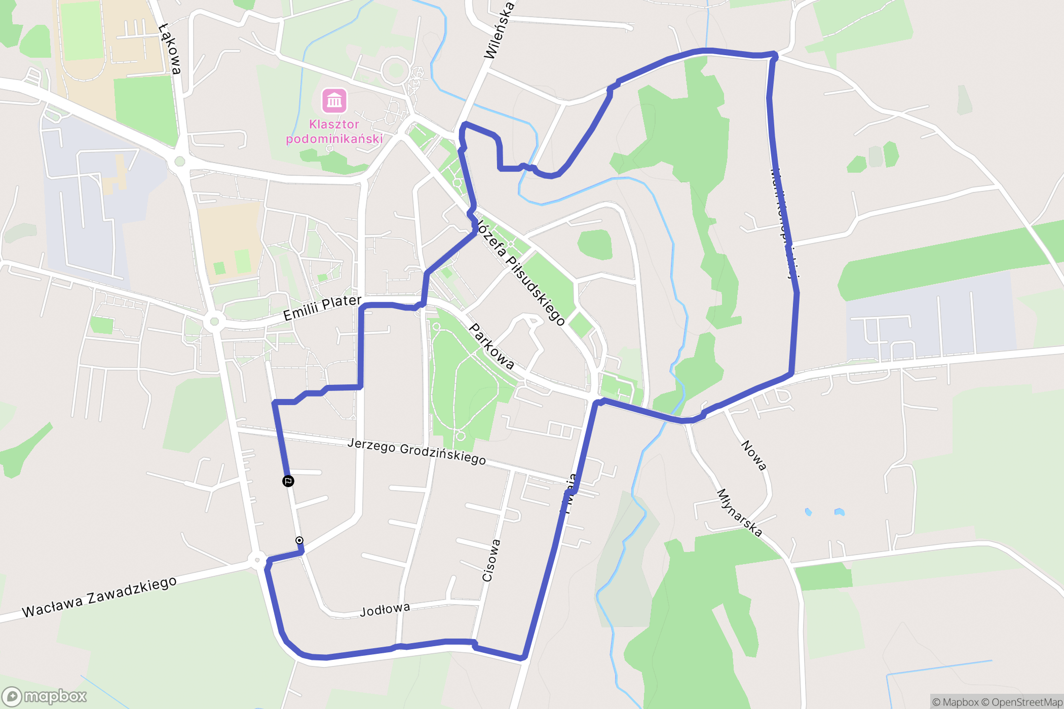 Sejny: mapa trasy - Poland