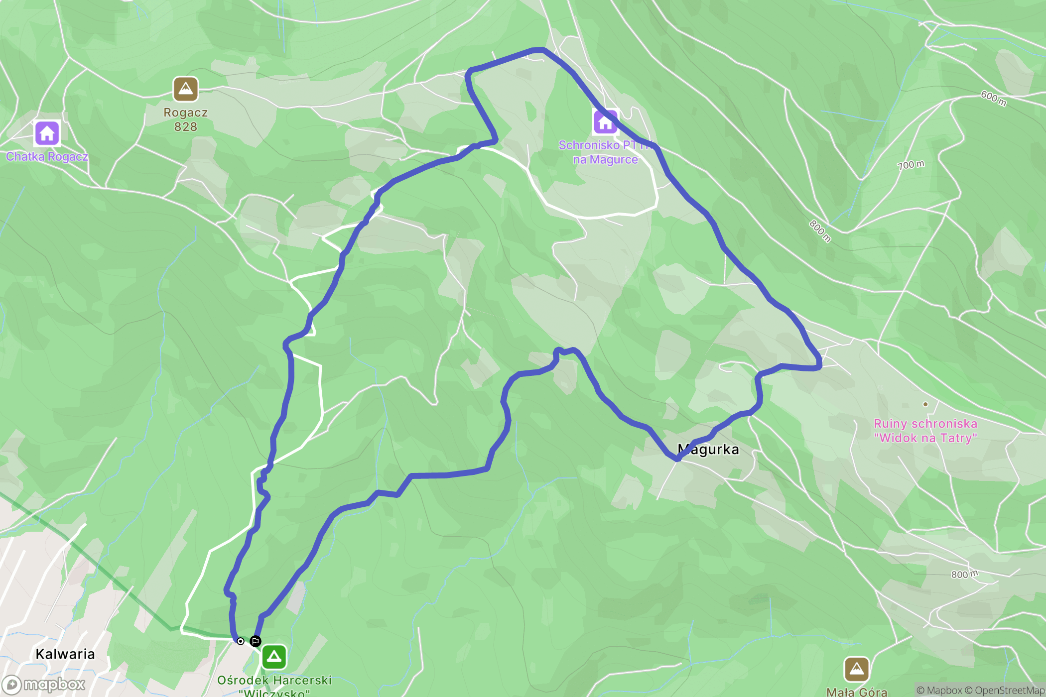 Wilkowice: mapa trasy - Poland
