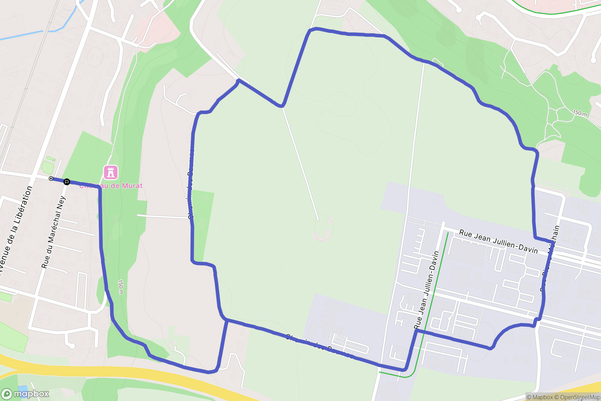 Valence : carte du parcours de randonnée - France