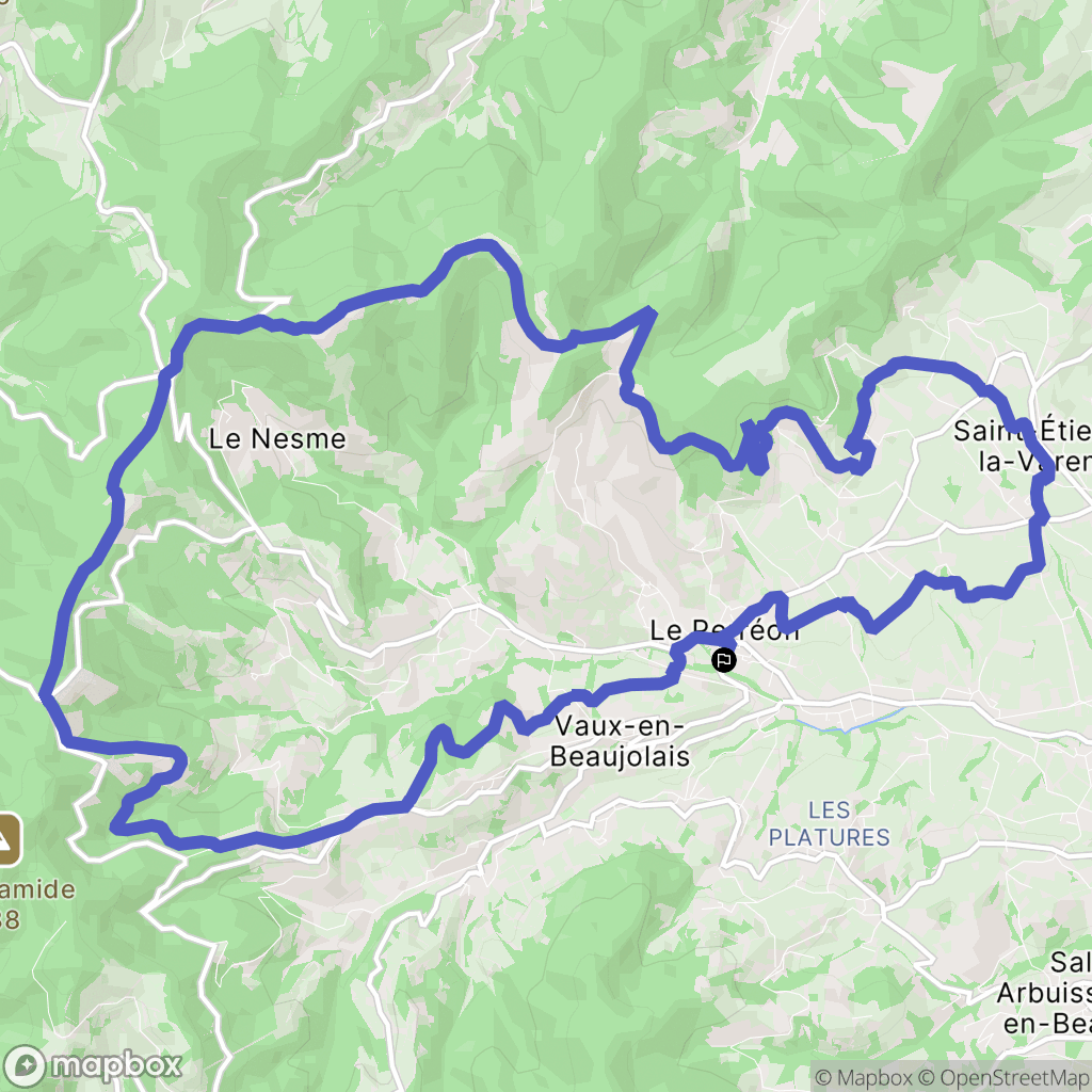 Le Perréon : carte du parcours de randonnée - France