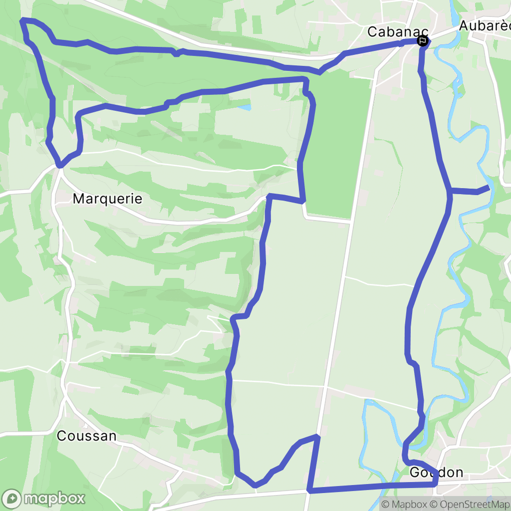 Cabanac : carte du parcours de randonnée - France