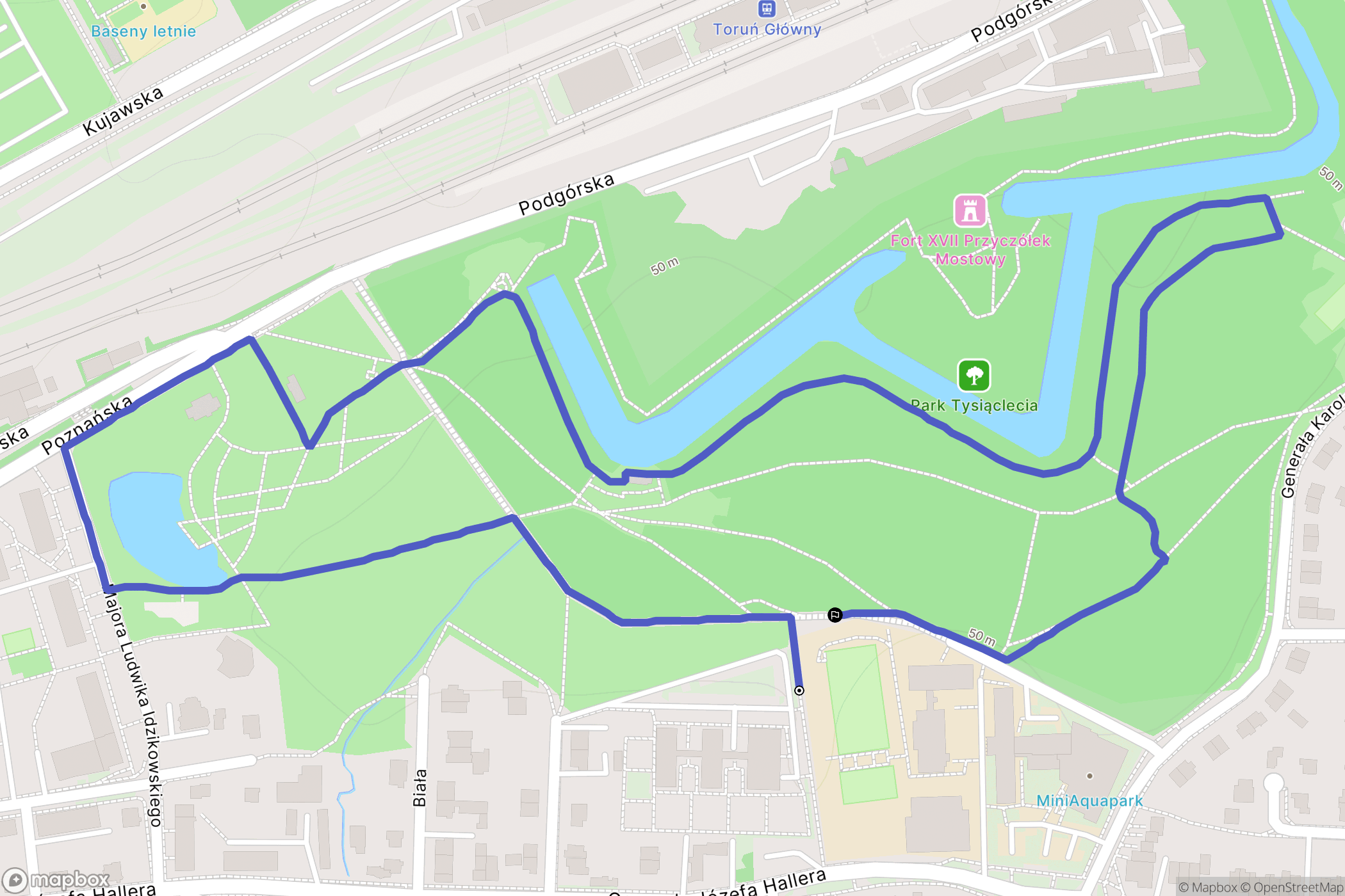 Toruń: mapa trasy - Poland