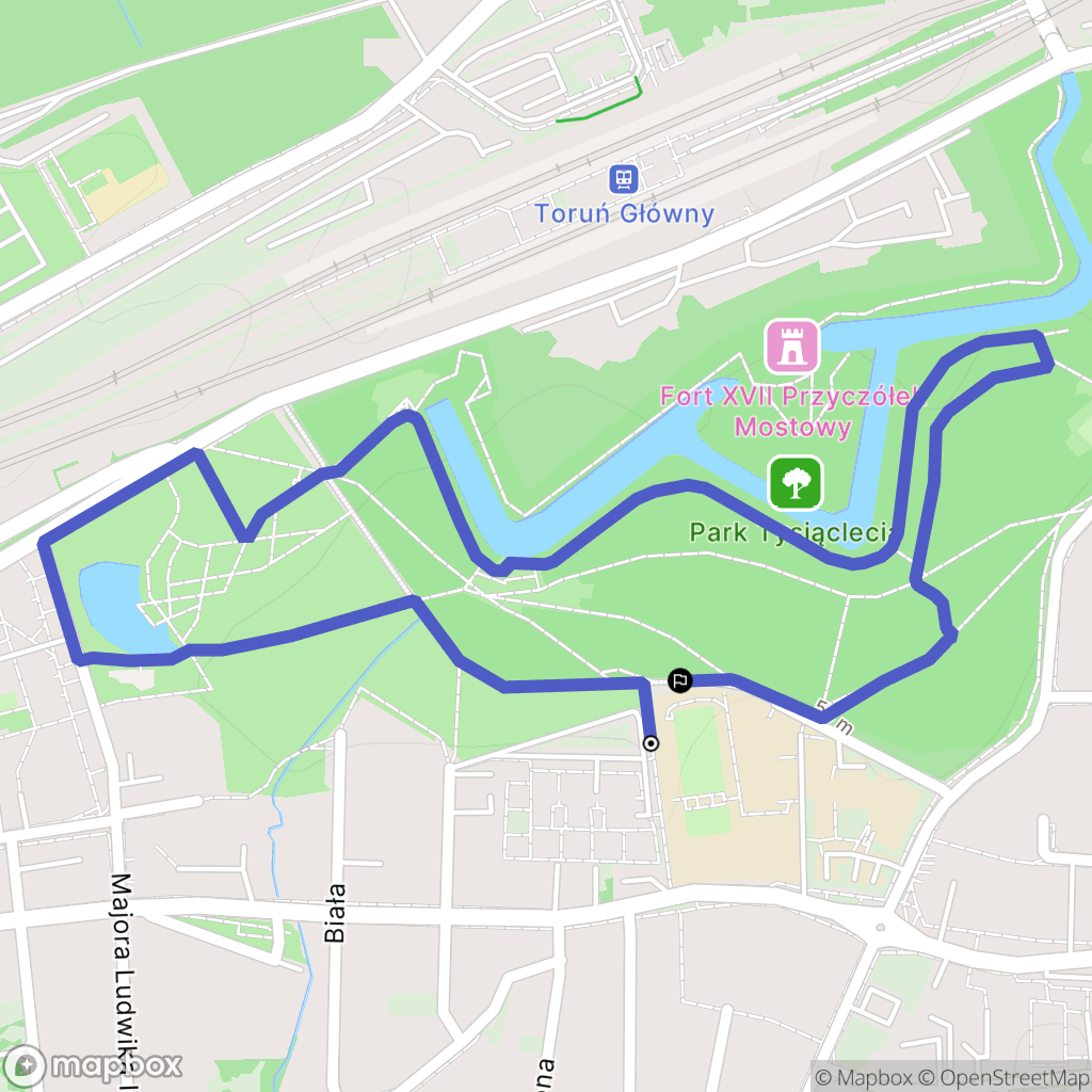 Toruń: mapa trasy - Poland