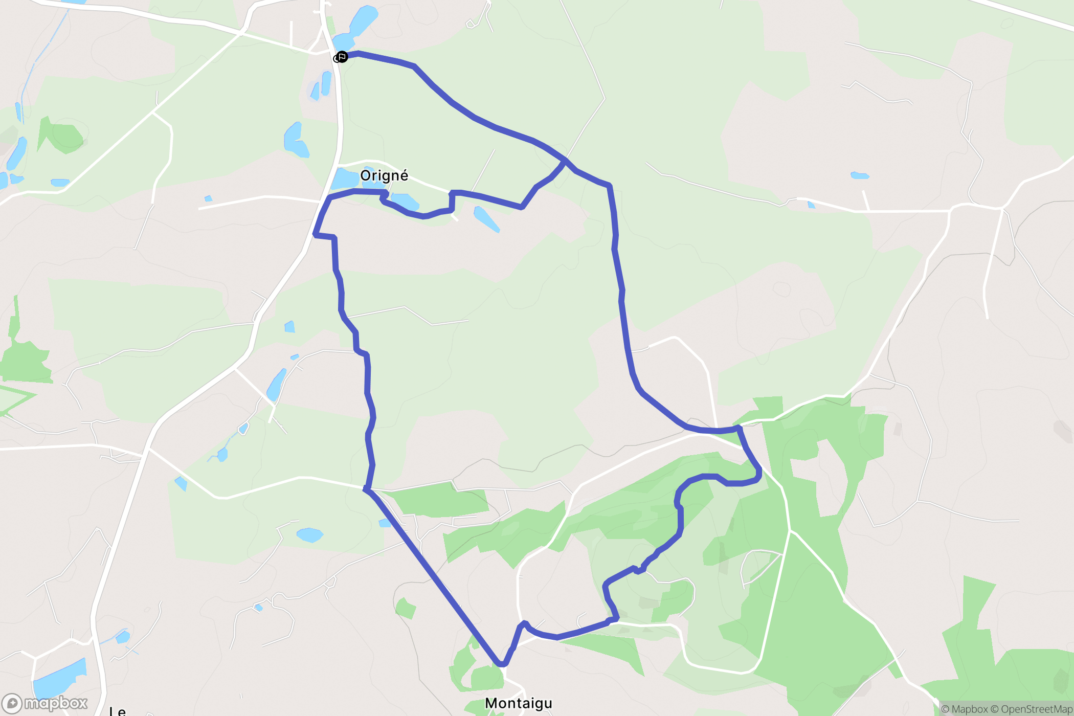 Hambers : carte du parcours de randonnée - France