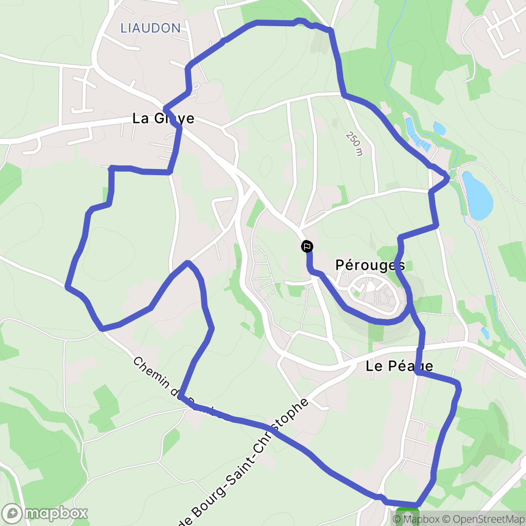 Pérouges : carte du parcours de randonnée - France
