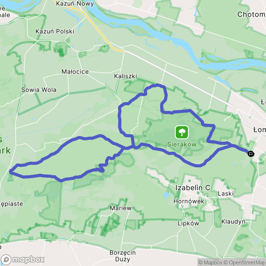 Łomianki: mapa trasy - Poland
