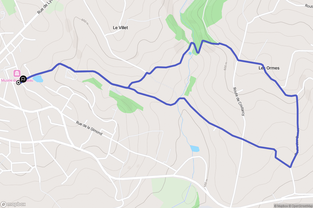 Chazelles-sur-Lyon : carte du parcours de randonnée - France