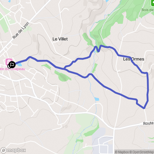 Chazelles-sur-Lyon : carte du parcours de randonnée - France