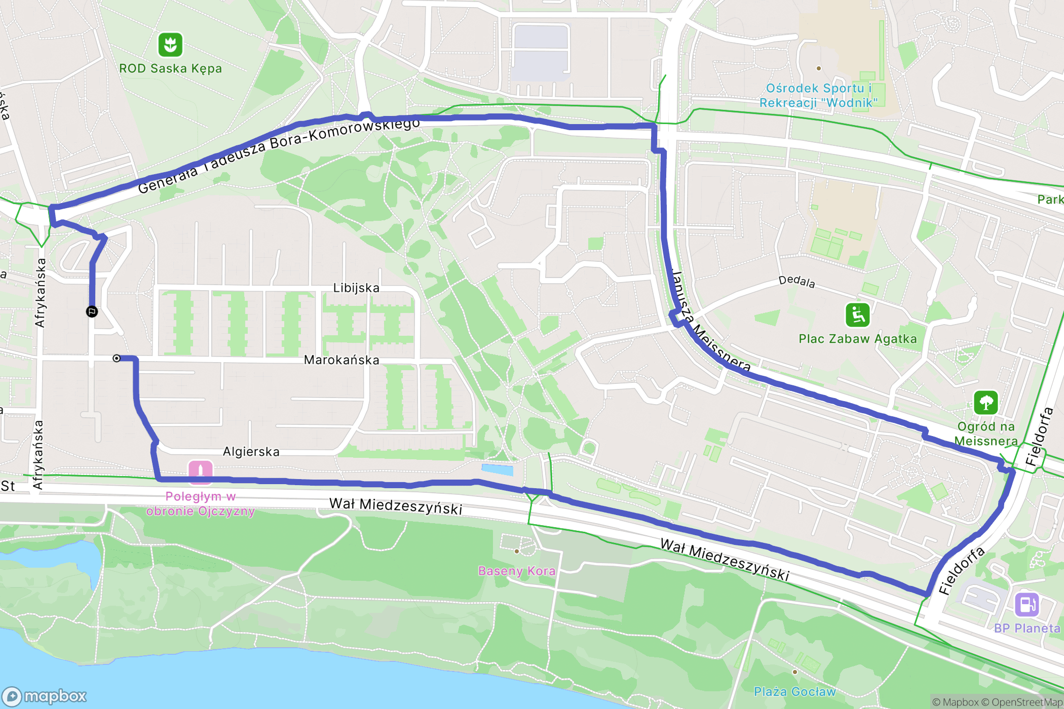 Warszawa: mapa trasy - Poland