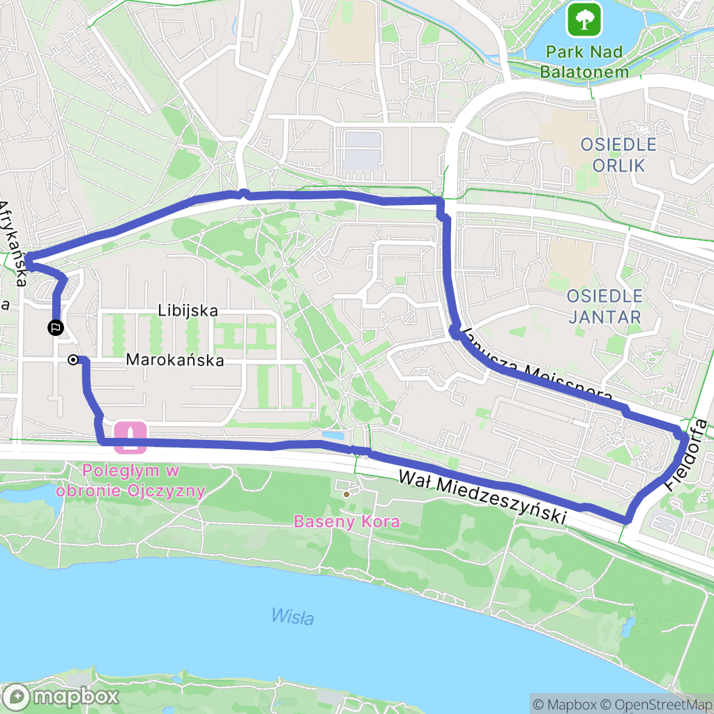 Warszawa: mapa trasy - Poland