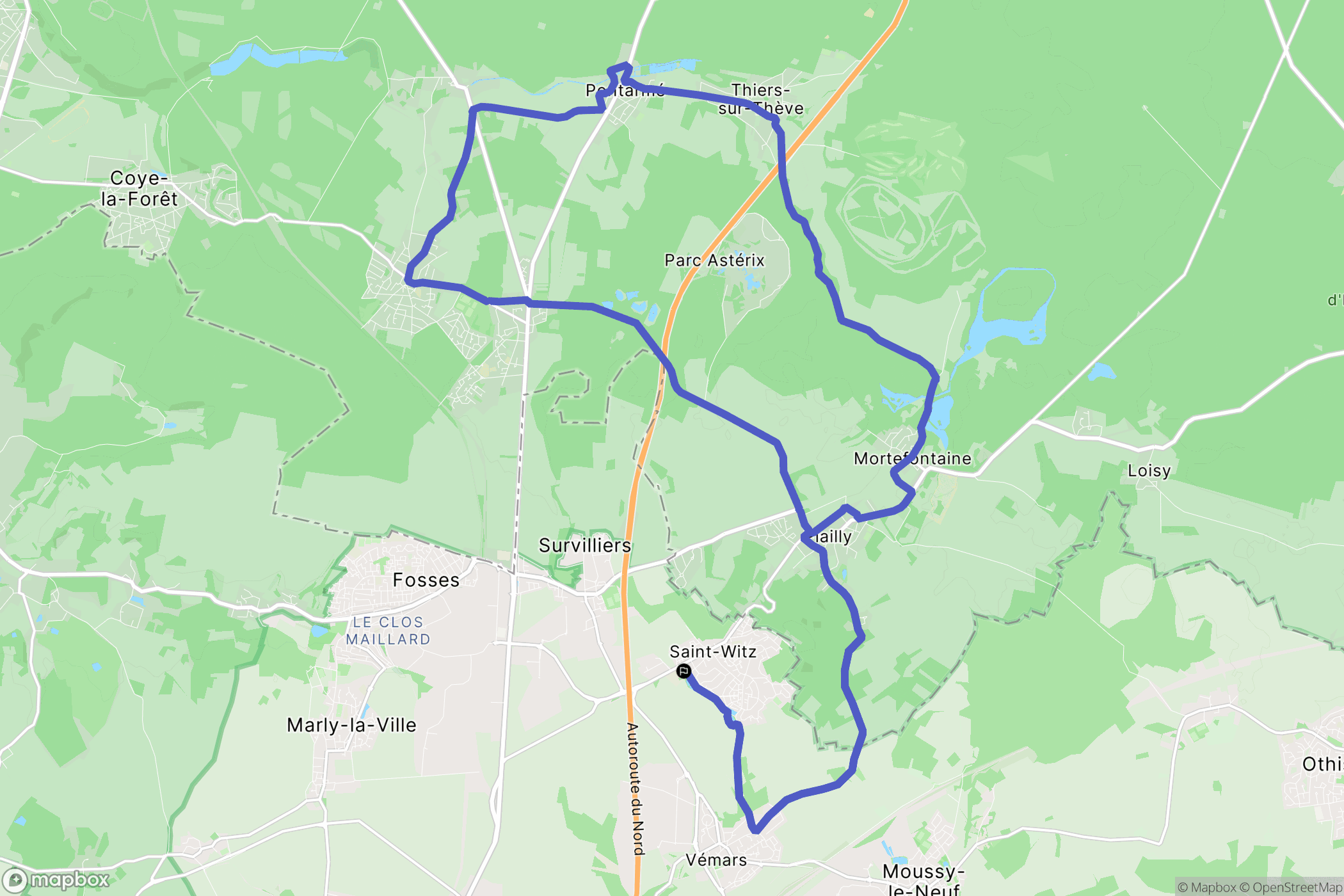 Saint-Witz : carte du parcours de randonnée - France