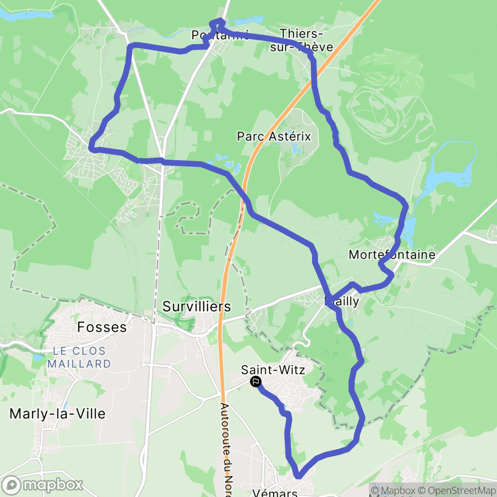 Saint-Witz : carte du parcours de randonnée - France