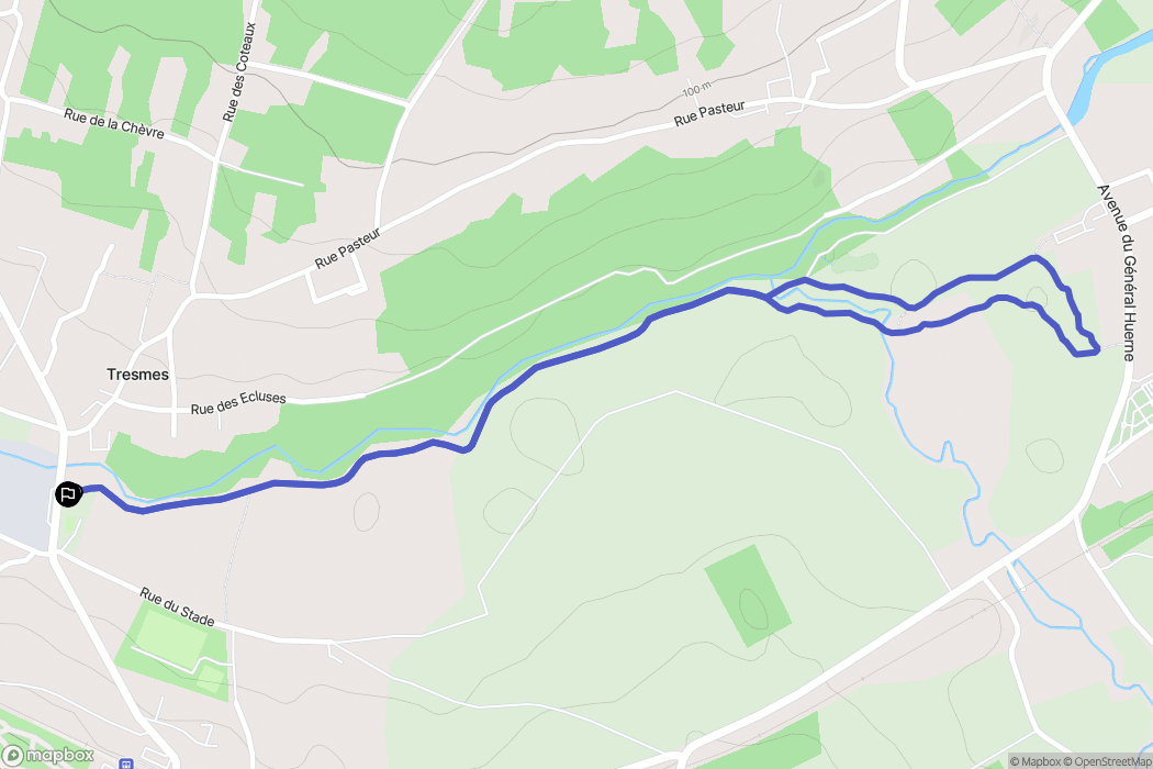 Pommeuse : carte du parcours de randonnée - France