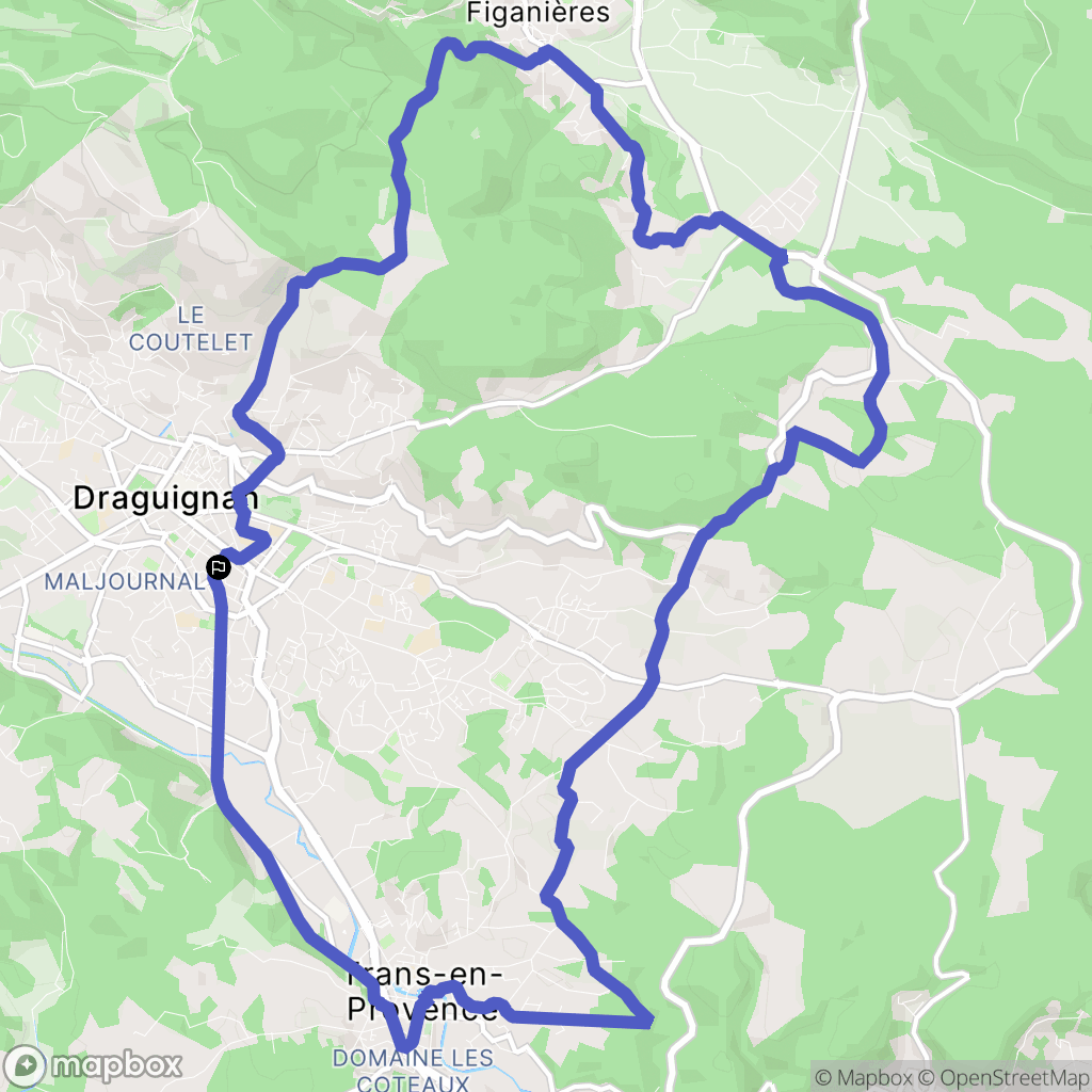 Draguignan : carte du parcours de randonnée - France