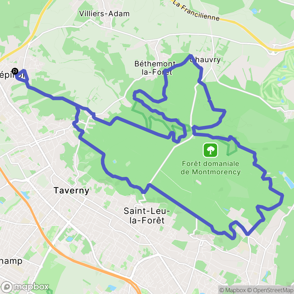 Frépillon : carte du parcours de randonnée - France