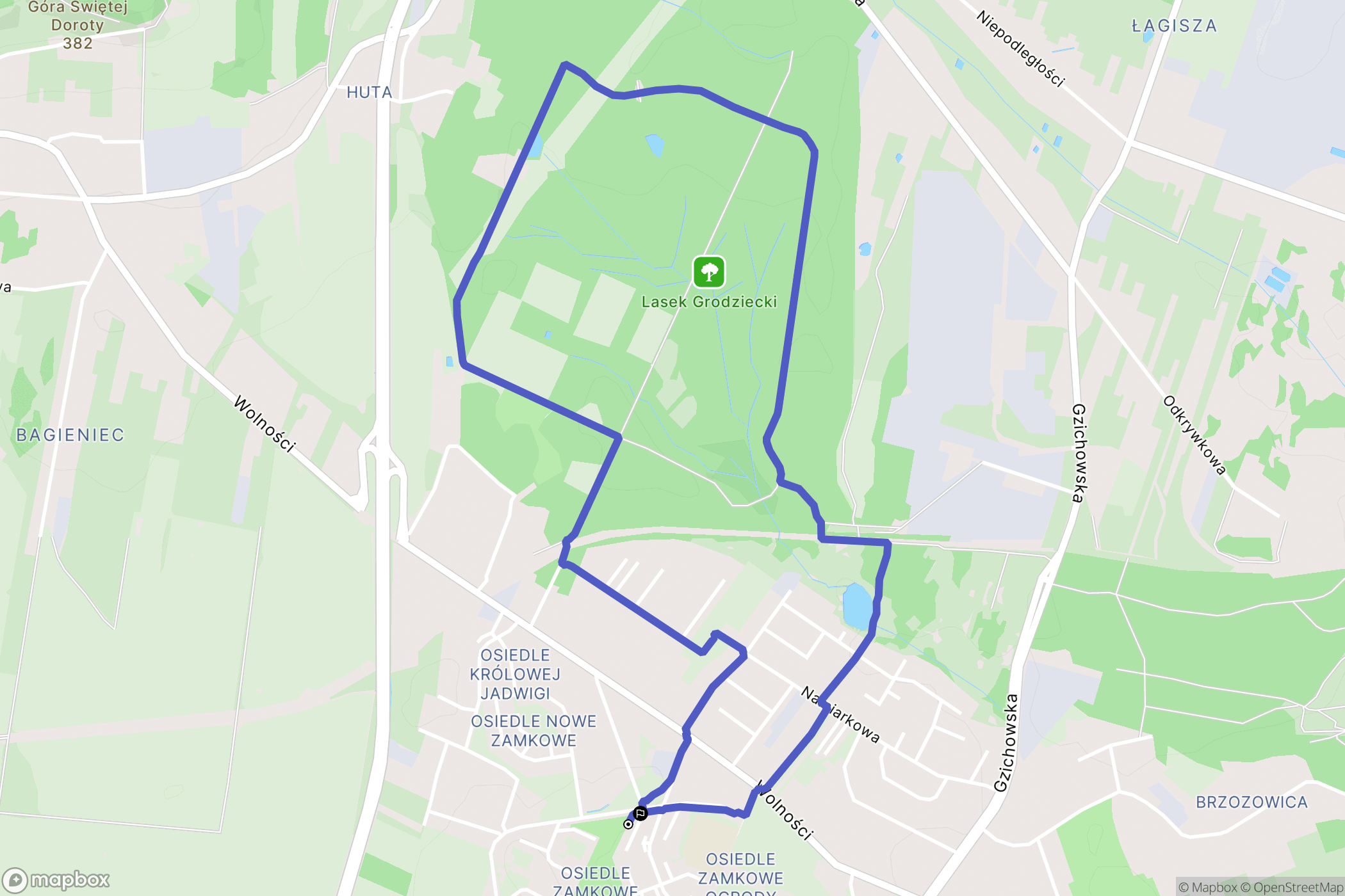 Będzin: mapa trasy - Poland