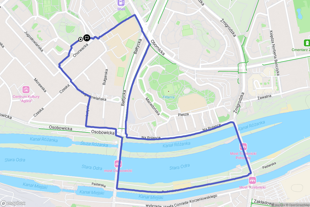 Wrocław: mapa trasy - Poland