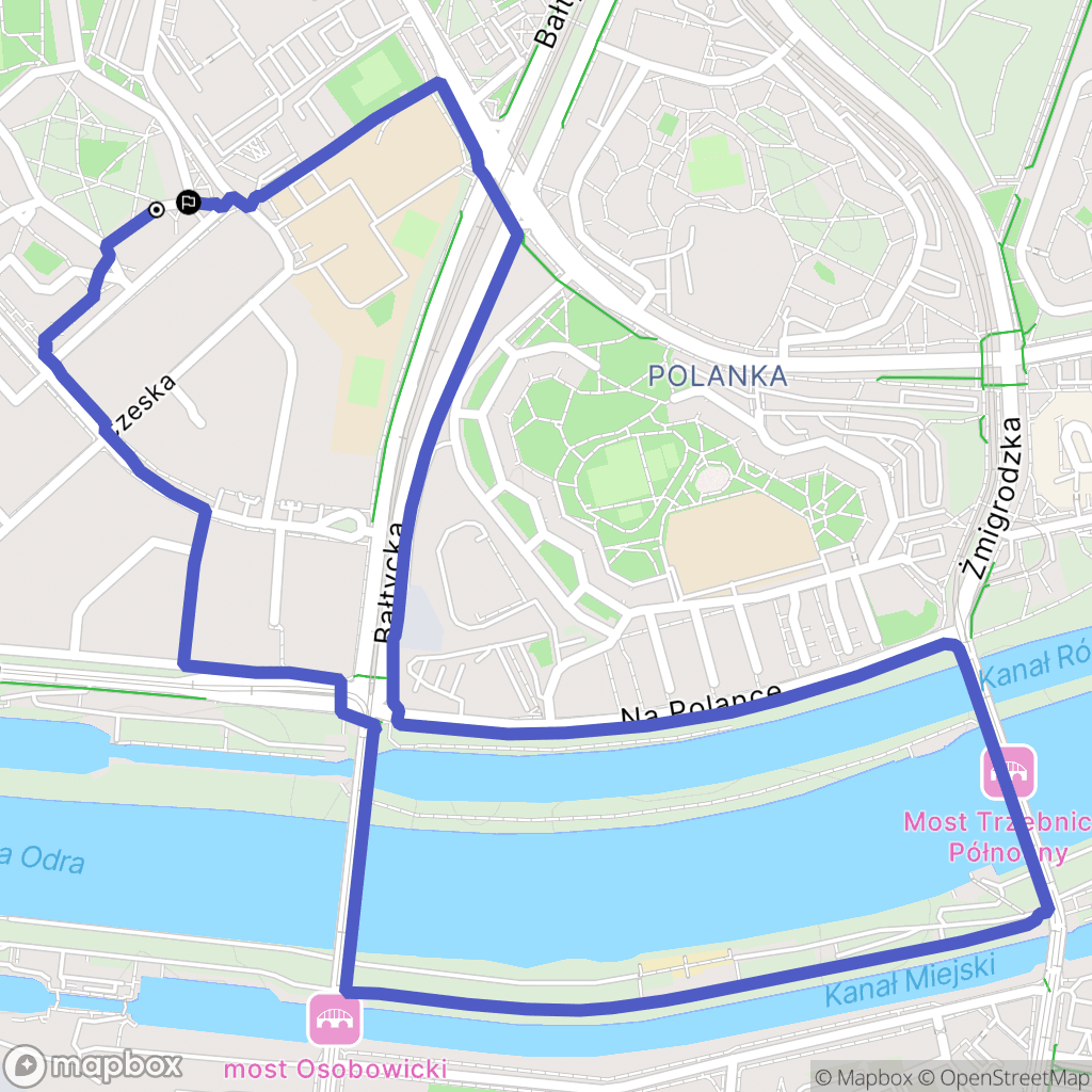 Wrocław: mapa trasy - Poland