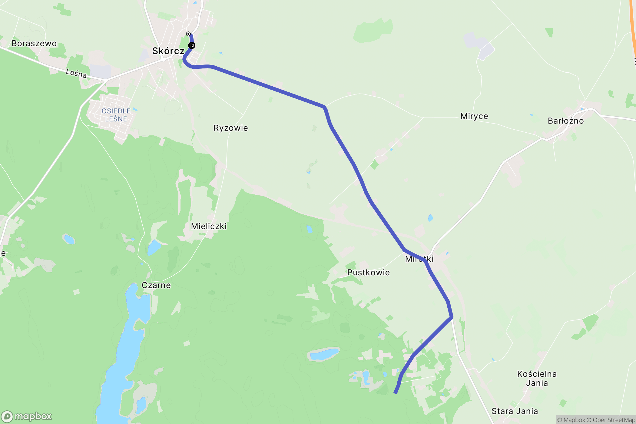 Skórcz: mapa trasy - Poland